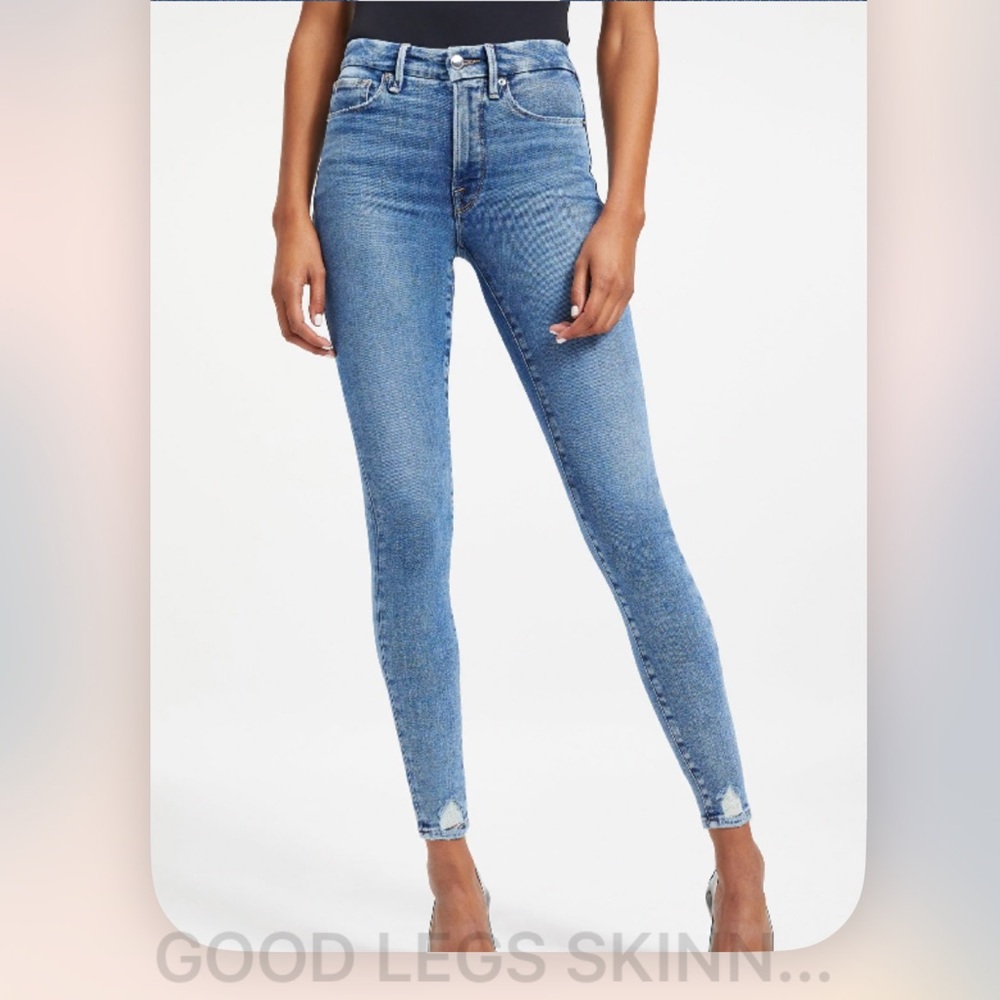 NEW GOOD AMERICAN GOOD LEGS SKINNY HIGH RISE JEANS 25 (0)